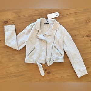 Zara trf Biker Jacket Light Gray Size M